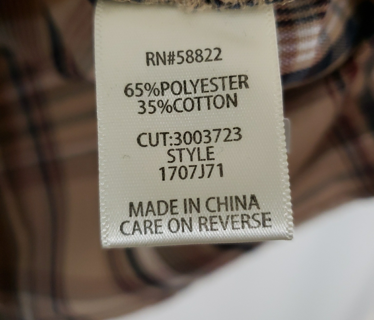 Max Studio Tan And Brown Plaid Button-Down Roll Tab Sleeve Shirt — image 6 of 6